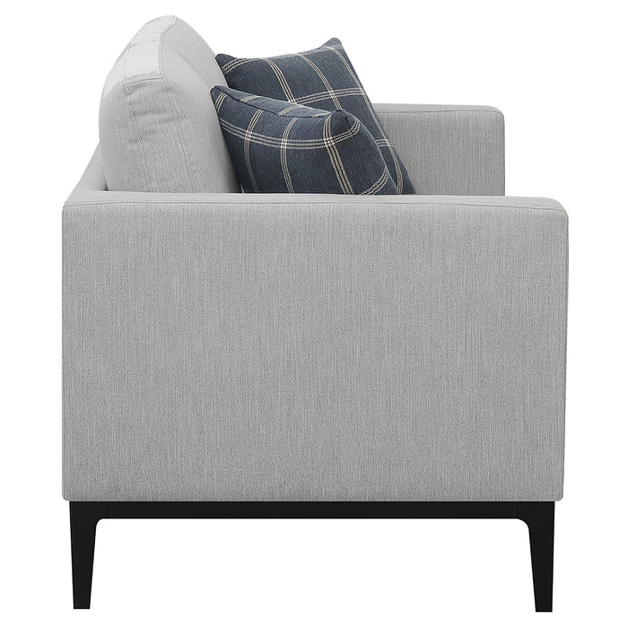 Saba - Cushion Back Loveseat With Pillow Top Arms - Light Gray