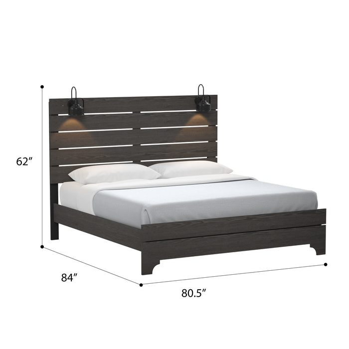 Thompson - King Bed - Stone Brown