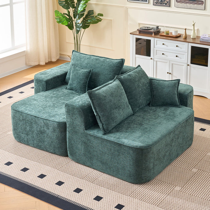 L-Shaped Sectional Sofa Couch With Chaise, Extra Deep Seats