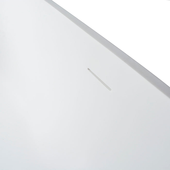 68.9" Freestanding Solid Surface Soaking Bathtub For Bathroom - Matte White