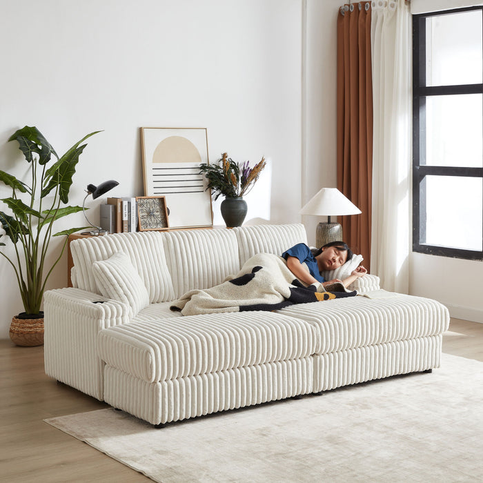 3 Seater Sofa With 2 Ottomans For Living Room