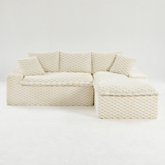 Modular Sofa, Convertible Twin Seat With Chaise Lounge