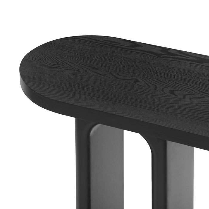 Art Sculptural Console Table With Oval Cutout Legs - Black