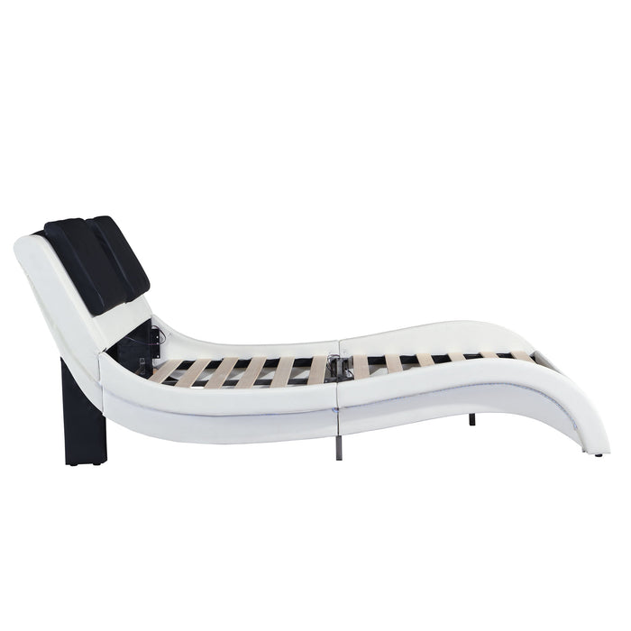 Platform Bed Frame With LED Lighting, Bluetooth Music, Vibration Massage