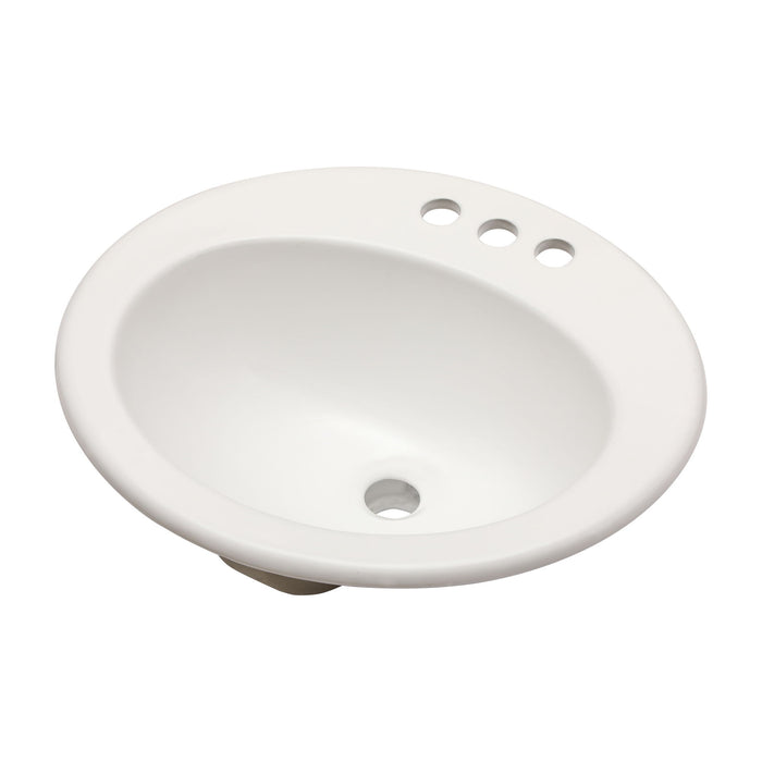 20 X 18" Modern Ceramic Oval Undermount Bathroom Sink With 3 Faucet Holes - White
