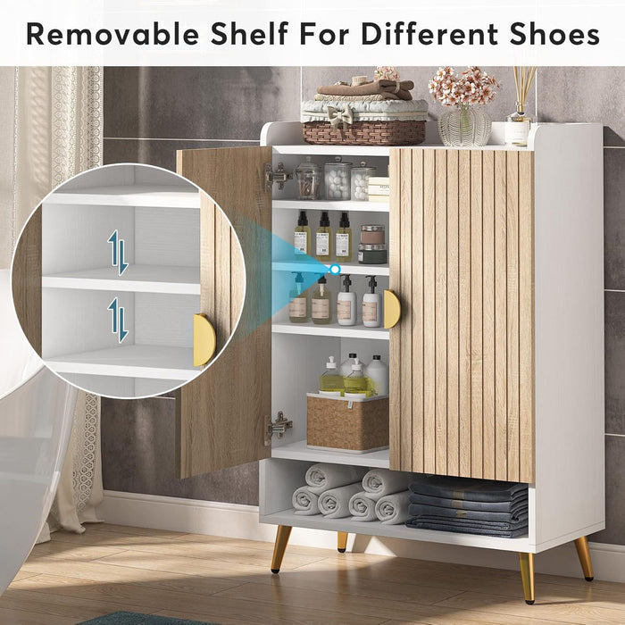 Shoe Cabinet With Doors, 7 Tier Storage Organizer