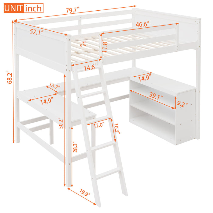 Loft Bed With Shelves With Desk