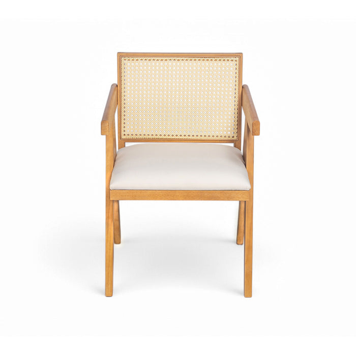 Chandigarh Farmhouse Style Cane Upholstered Dining Chairs (Set of 2)