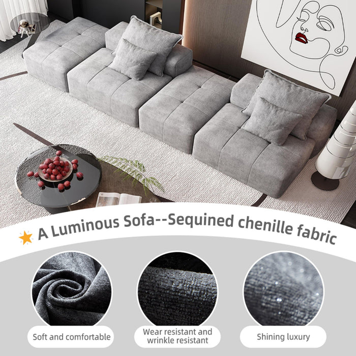 Modern Oversized, Modular Sectional Sofa With Pillows