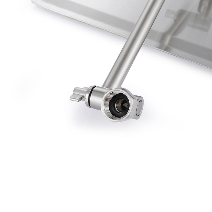 Luxury Rain Shower Head With Adjustable Arm, 10" Square, Stainless Steel - Brushed Nickel