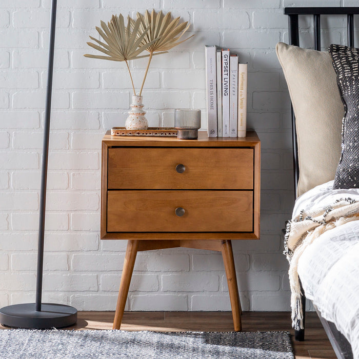 Radiantify - Double Drawer Nightstand - Caramel
