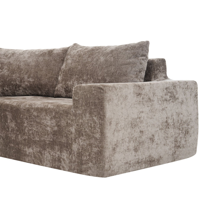 Modular Cloud Sectional Sofa Set, U-Shaped Upholstered Couch With Deep Seat