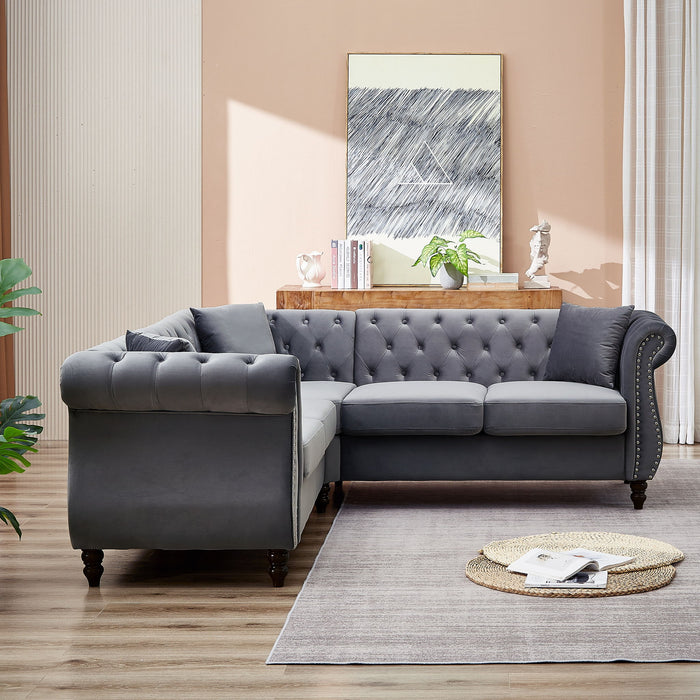 Streamline Modern L-Shaped Corner Sofa