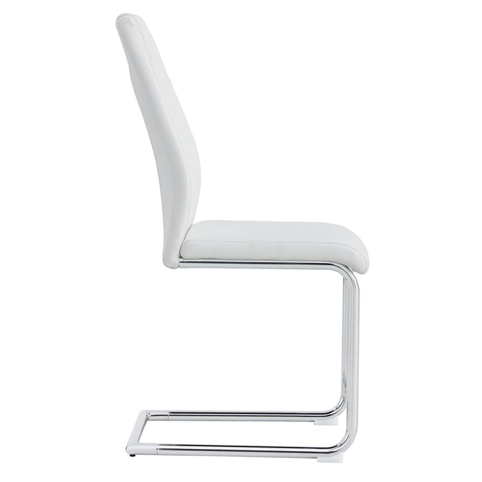 Modern Dining Chairs With Padded Seat, Metal Legs