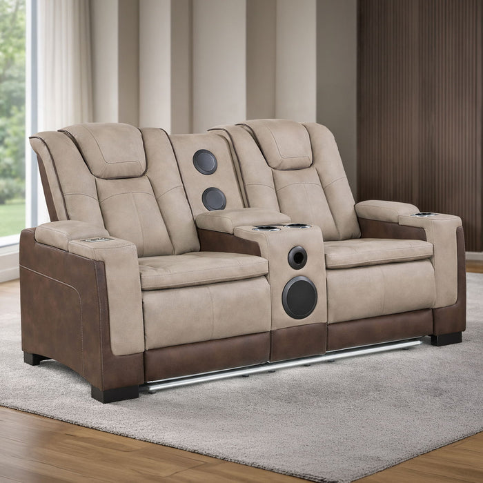 Bruno - Power Reclining Loveseat With Bluetooth Speakers