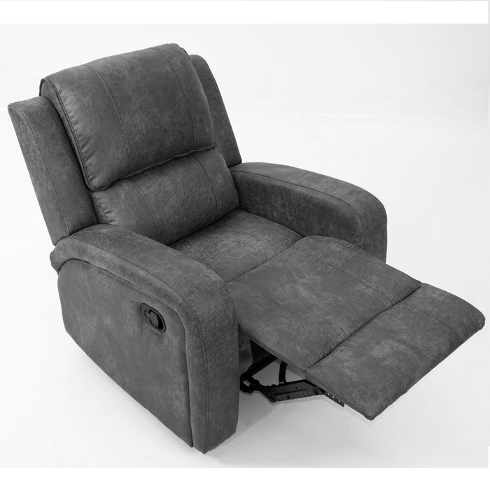 Modern Style Manual Recliner With Square Arms And Tufted Design