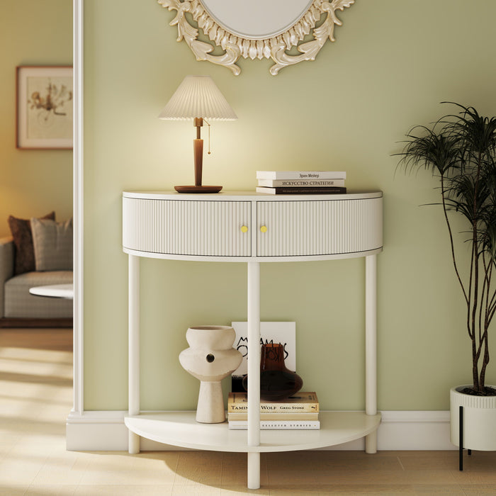 Demi Lune - Console Table With 2 Storage Drawers