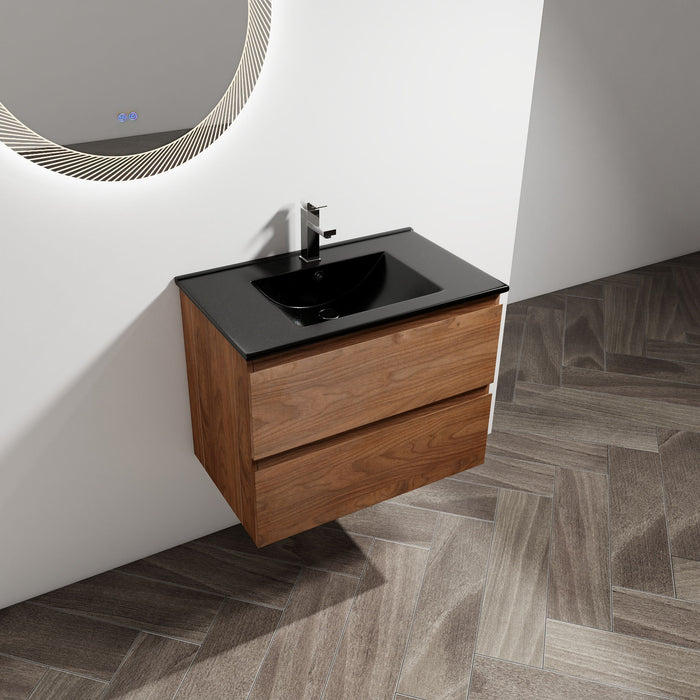 Wall Mounted Bathroom Vanity With Sink, 2 Soft Close Drawers