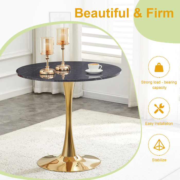 Round Dining Table & Thickened Top For Kitchen