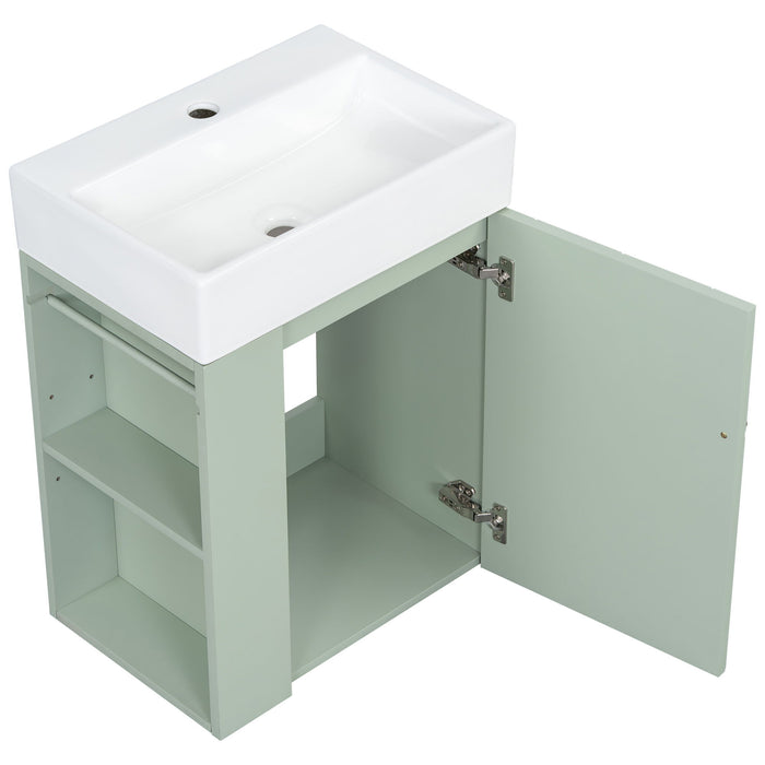 Modern Bathroom Vanity With Sink, Diamond Pattern Doors