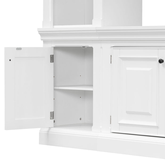 TV Stand With Hutch, Large Entertainment Center With Adjustable Shelves