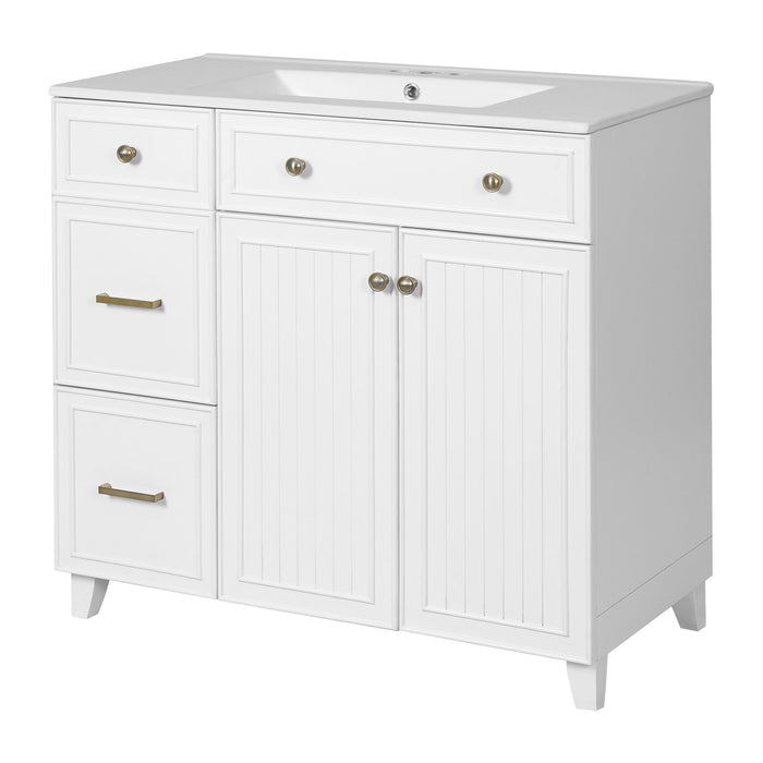 Bathroom Vanity With Sink, Soft Close Doors, Adjustable Shelves