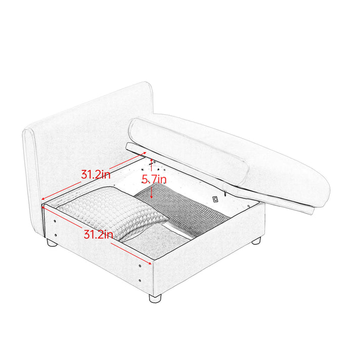 Stylish Chenille Sofa With Storage Seat And Cylindrical Backrest