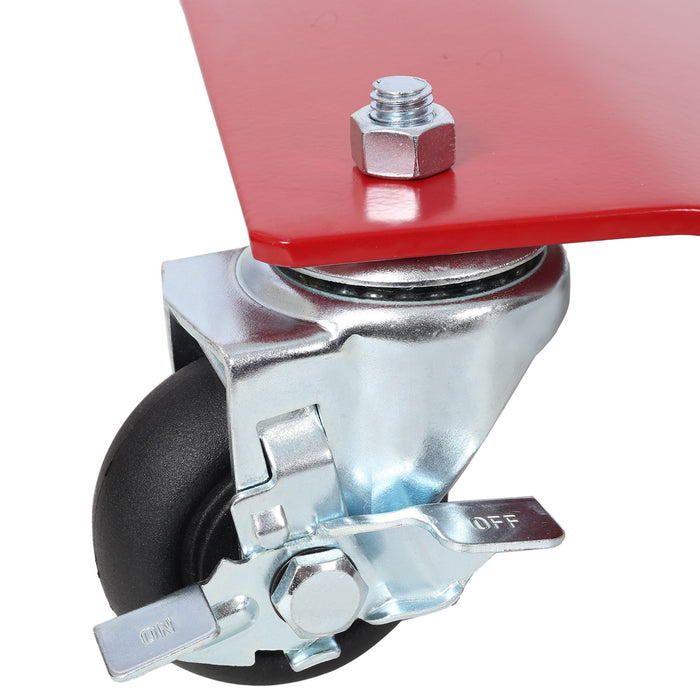 Heavy Duty Steel Vehicle Dollies With Brakes, 2500Lbs Capacity