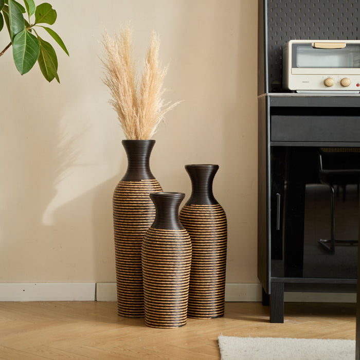 Classic And Neat Floor Vase, High Independent Flower Stand (Set of 3)