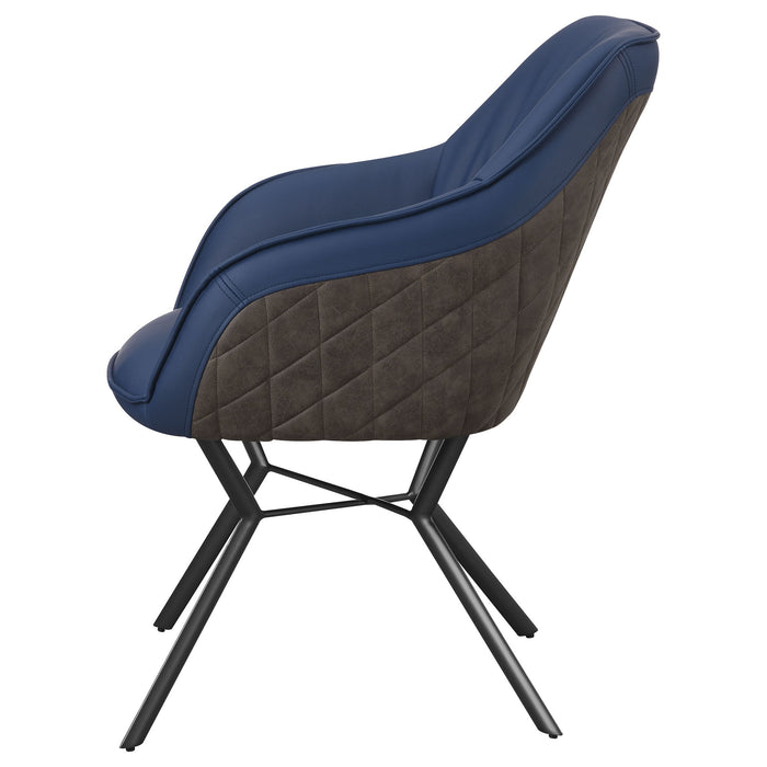 Upholstered Dining Chairs (Set of 2) Retro Bucket Seat - Blue