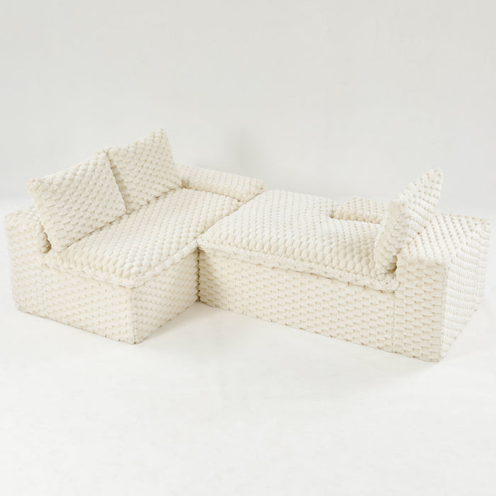 Modular Sofa, Convertible Twin Seat With Chaise Lounge