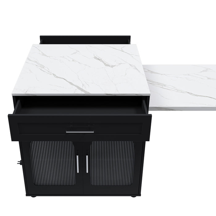 Expandable Kitchen Island With Power Outlet