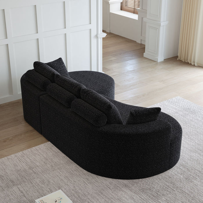 Curved Oversized Sectional Sofa With Extra Deep Seat