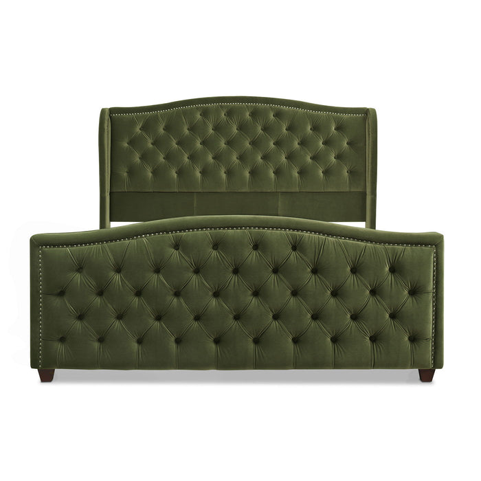 Marcella - Upholstered Shelter Headboard Bed Set