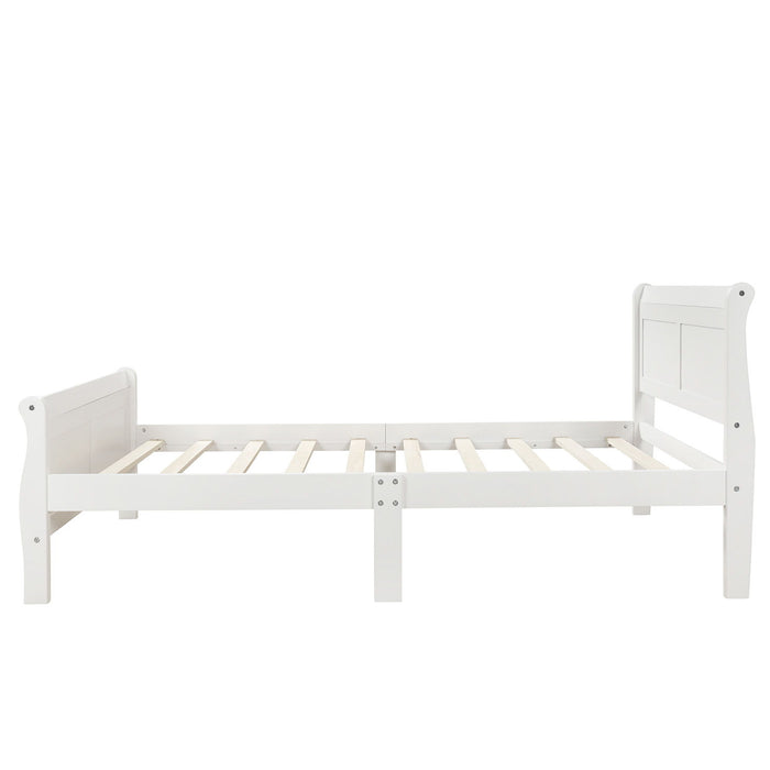 Platform Bed Frame Mattress Foundation Sleigh Bed With Headboard / Footboard / Wood Slat Suppor