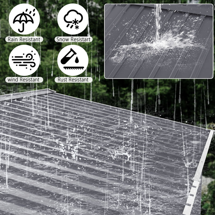 Outdoor Storage Shed Large Metal Tool Sheds, Heavy Duty Storage House With Sliding Doors