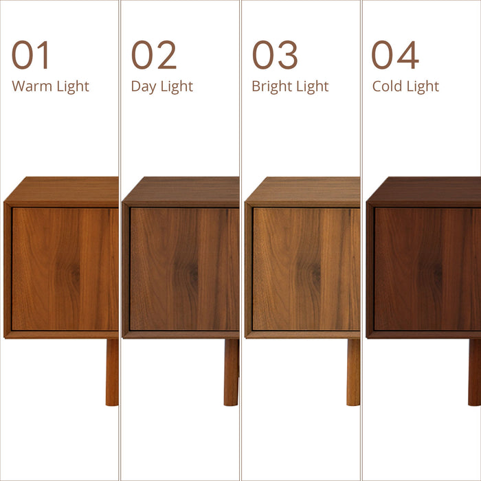 TV Stand With Fluted Doors, 2 Drawers - Walnut