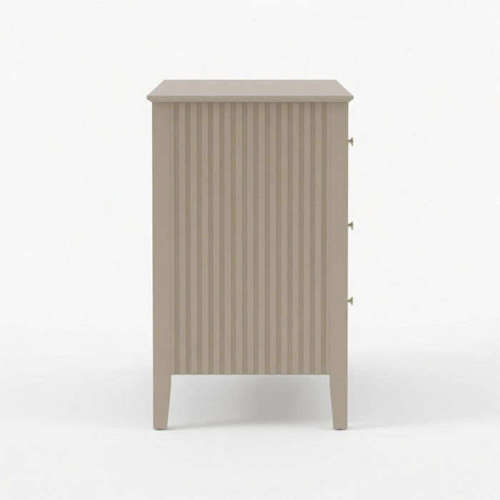 Fluted 3 Drawer Nightstand With Soft Close Slides