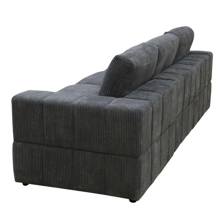 Oversized Modular Sectional Sofa 3 Piece Set For Living Room - Dark Gray
