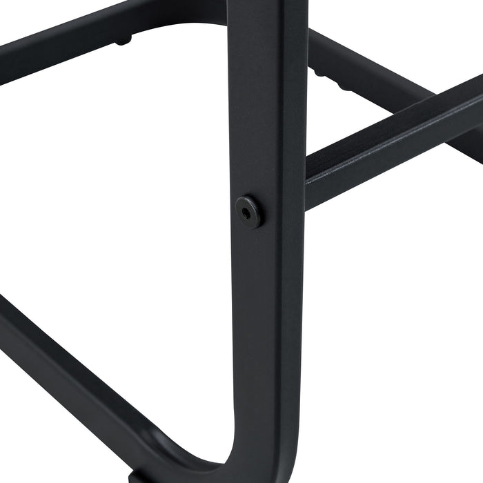 Modern Tech Fabric Bar Stool (Set of 2) With Metal Legs 42.5" Tall For Home Bar & Restaurant - Black / Brown