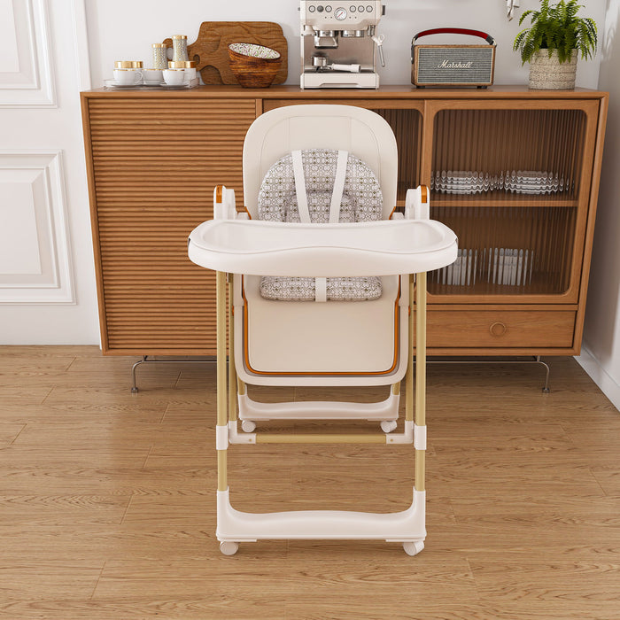 Convertible Baby High Chair To Rocker With 5 Point Harness