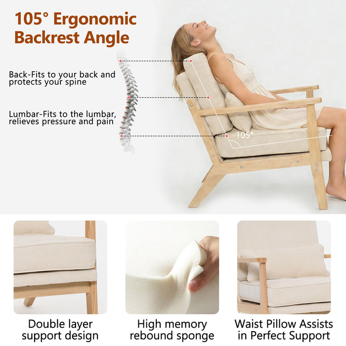 Living Room Chair With Lumbar Pillow