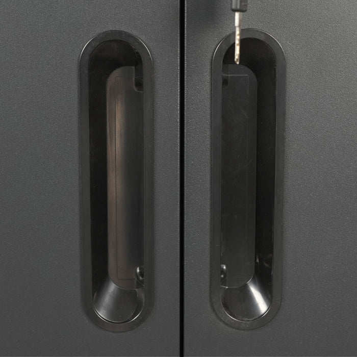 Sturdy And Durable Metal Tool Cabinet For Garage With Wheels Mobile Heavy Duty Storage Cabinet With 1 Drawer And 2 Locking Doors