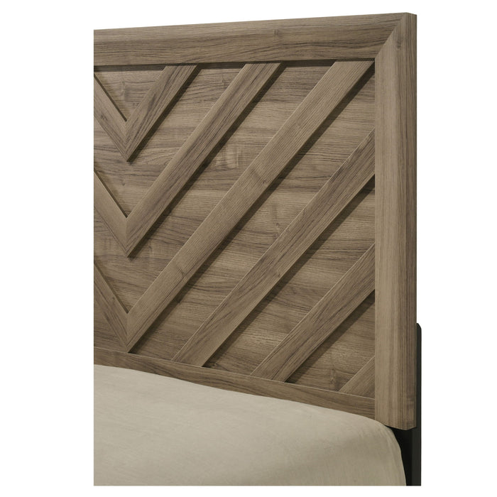 Modern Chevron Patterned Headboard Bed