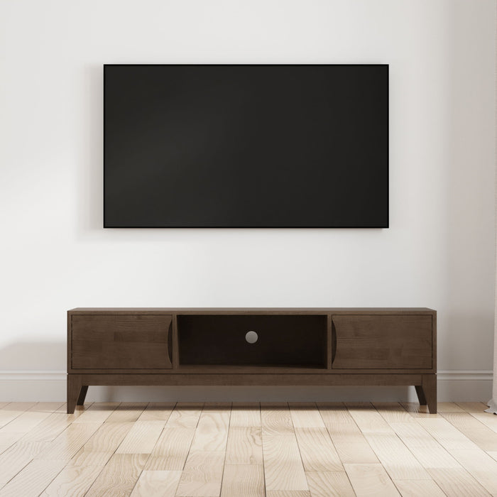 Harper - Low TV Media Stand - Walnut Brown