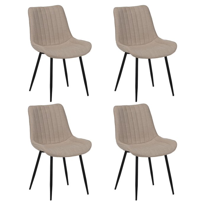 Dining Chair Set With Padded Backrests (Set of 4) - Beige