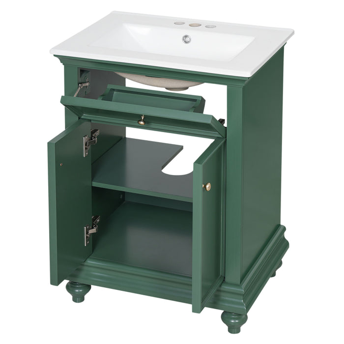 Modern Bathroom Vanity With Tip-Out Drawer And Soft-Close Hinges