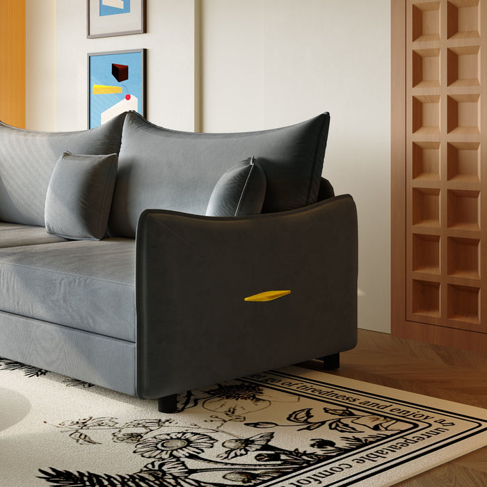 King Pull Out Sofa Bed, 3-In-1 Convertible Bed With 3 Pillows