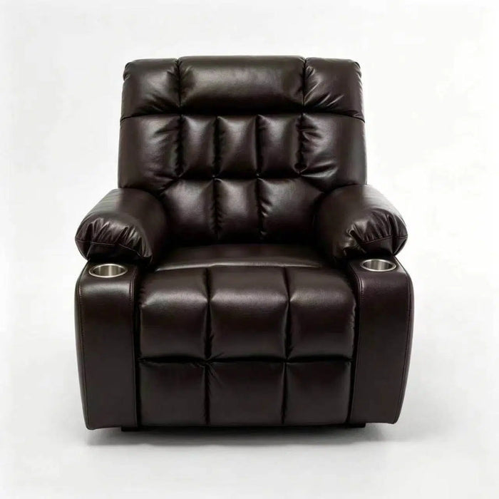 Lift Chair With Heat & Massage, 2 Pockets, 2 Cup Holders, Dual Remote - Wine Red