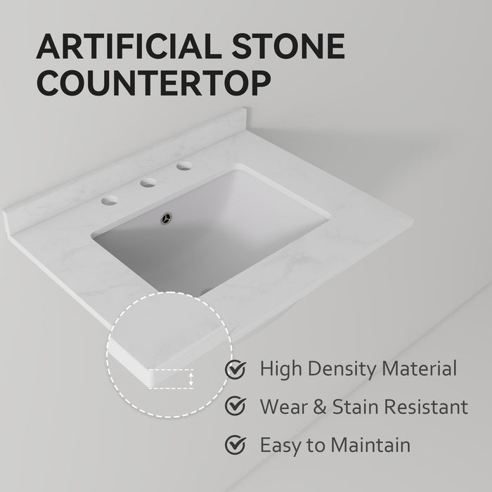 Basin Sink, 0.6" Ultra Thin Profile, Triple Faucet Holes, Sink Only